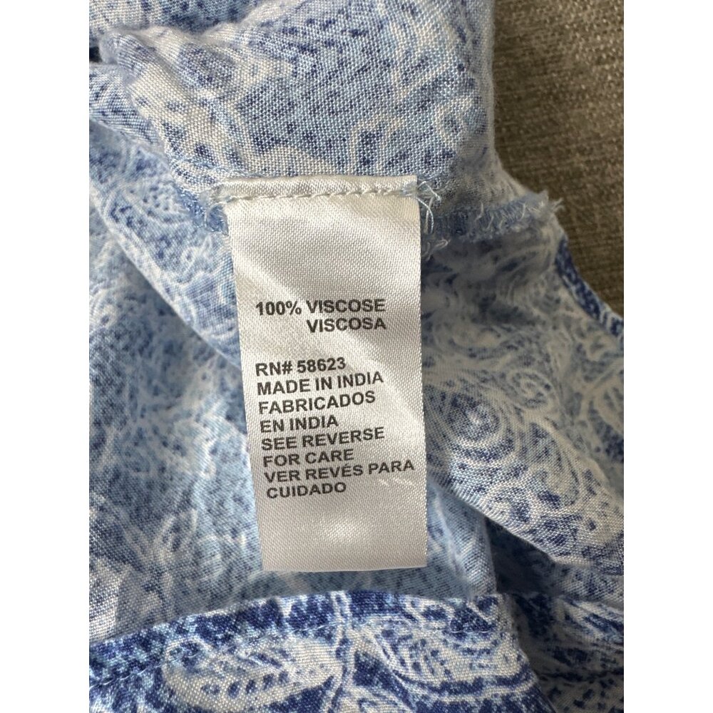 Claudia Richard Blue & White Floral Off-Shoulder Blouse Medium - Picture 6 of 8